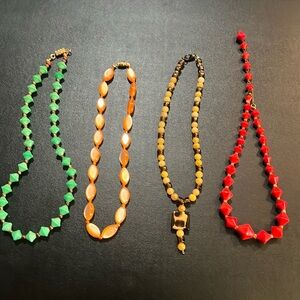 4 vintage chokers - tiger eye is sold